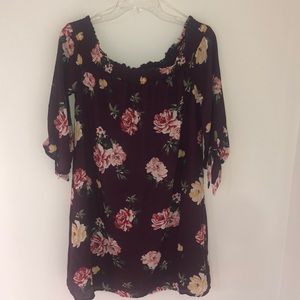 Francesca’s Floral Off-Shoulder Dress